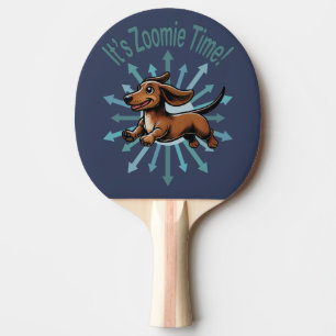 Es ist Zoomie Time Dackel Tischtennis Schläger