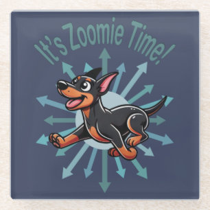 Es ist Zoomie Time Doberman Pincher Glasuntersetzer