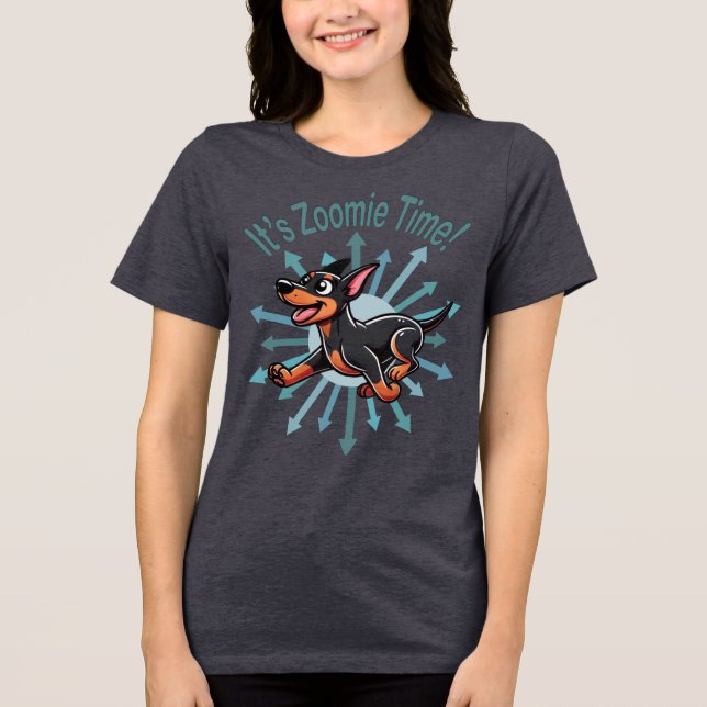 Es ist Zoomie Time Doberman Pincher Tri-Blend Shirt (Vorderseite)