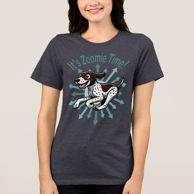 Es ist Zoomie Time German Kurzhaar Tri-Blend Shirt (Vorderseite)