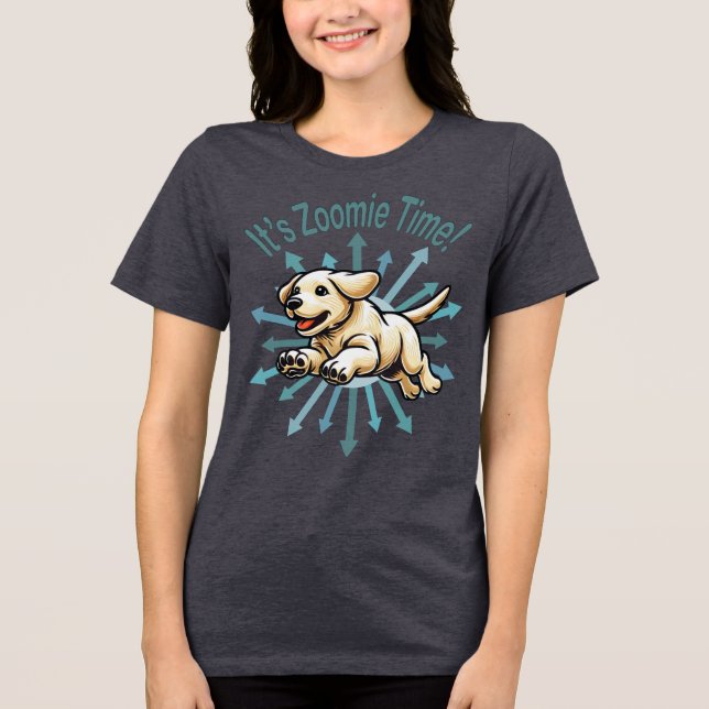 Es ist Zoomie Time Golden Labrador Tri-Blend Shirt (Vorderseite)