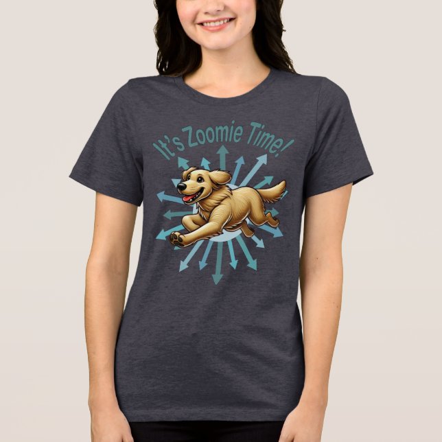 Es ist Zoomie Time Golden Retriever Tri-Blend Shirt (Vorderseite)
