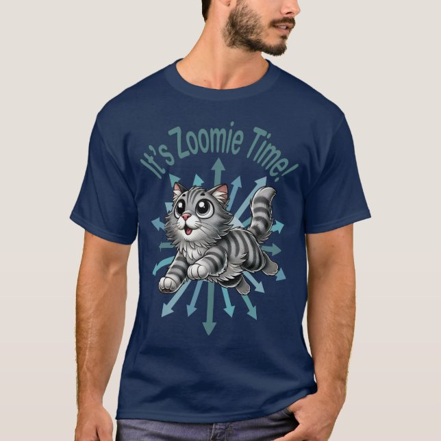 Es ist Zoomie Time Gray Tabby Cat T-Shirt (Vorderseite)