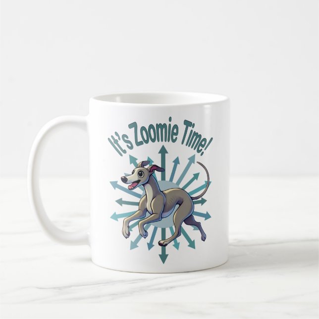 Es ist Zoomie Time Greyhound Kaffeetasse (Links)