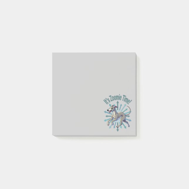 Es ist Zoomie Time Greyhound Post-it Klebezettel (Vorderseite)