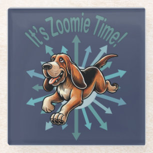 Es ist Zoomie Time Hound Dog Glasuntersetzer