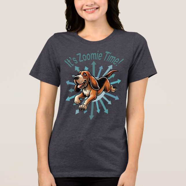 Es ist Zoomie Time Hound Dog Tri-Blend Shirt (Vorderseite)