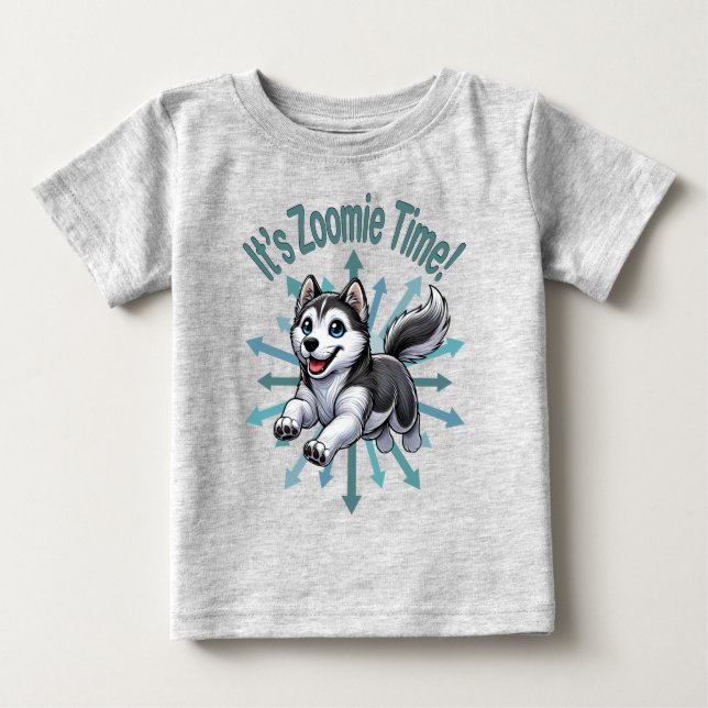 Es ist Zoomie Time Husky Baby T-shirt (Vorderseite)