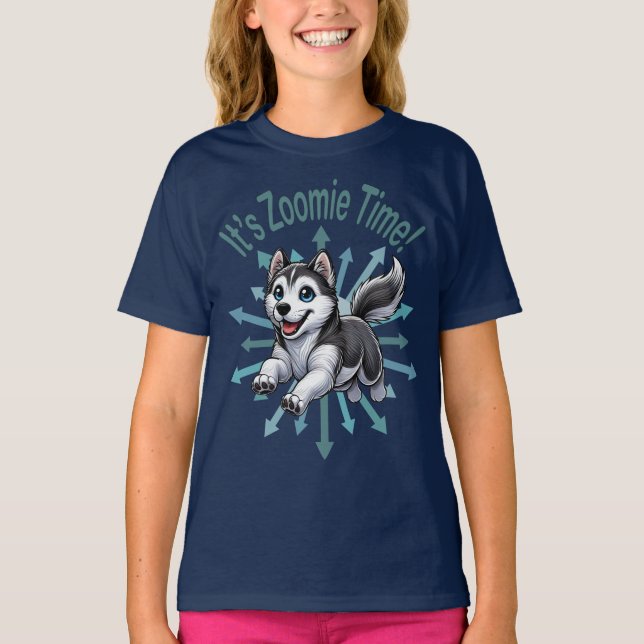 Es ist Zoomie Time Husky T-Shirt (Vorderseite)