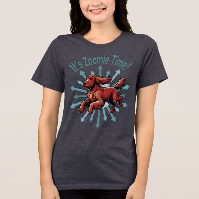 Es ist Zoomie Time Irish Setter Tri-Blend Shirt (Vorderseite)