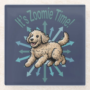 Es ist Zoomie Time Labradoodle Glasuntersetzer
