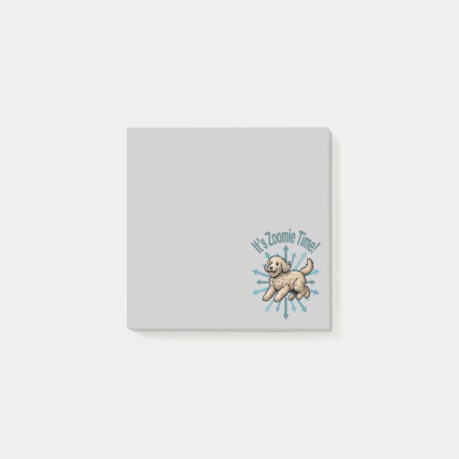 Es ist Zoomie Time Labradoodle Post-it Klebezettel (Vorderseite)