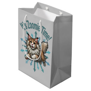 Es ist Zoomie Time Maine Coon Cat Mittlere Geschenktüte
