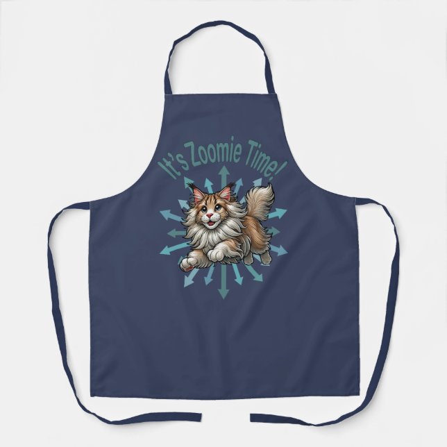 Es ist Zoomie Time Maine Coon Cat Schürze (Vorderseite)