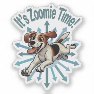 Es ist Zoomie Time Medium Beagle Mutt Aufkleber