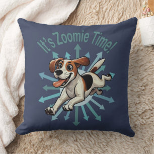 Es ist Zoomie Time Medium Beagle Mutt Kissen