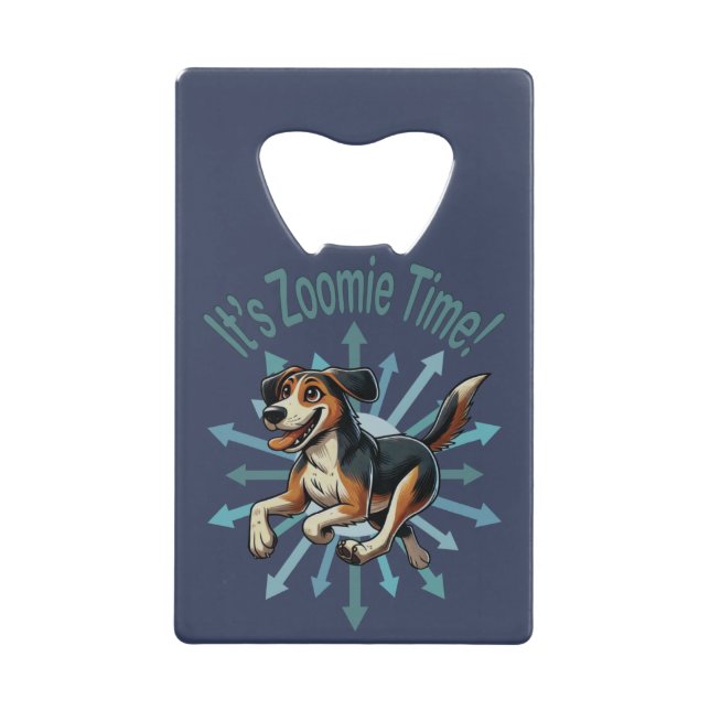 Es ist Zoomie Time Medium Mutt Geldbeutel Flaschenöffner (Vorderseite)