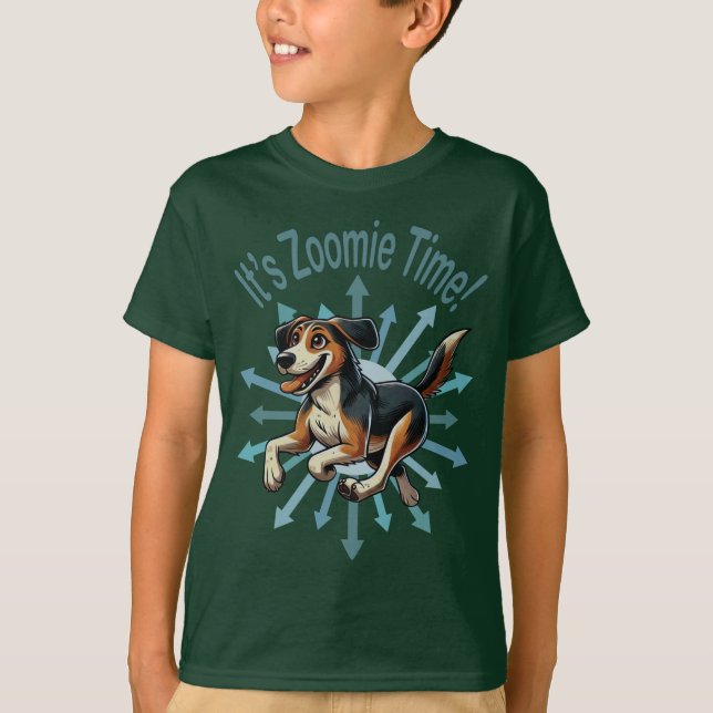 Es ist Zoomie Time Medium Mutt T-Shirt (Vorderseite)