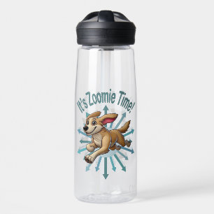 Es ist Zoomie Time Mittelbrauner Mischling Trinkflasche