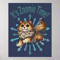 Es ist Zoomie Time Norwegische Waldkatze