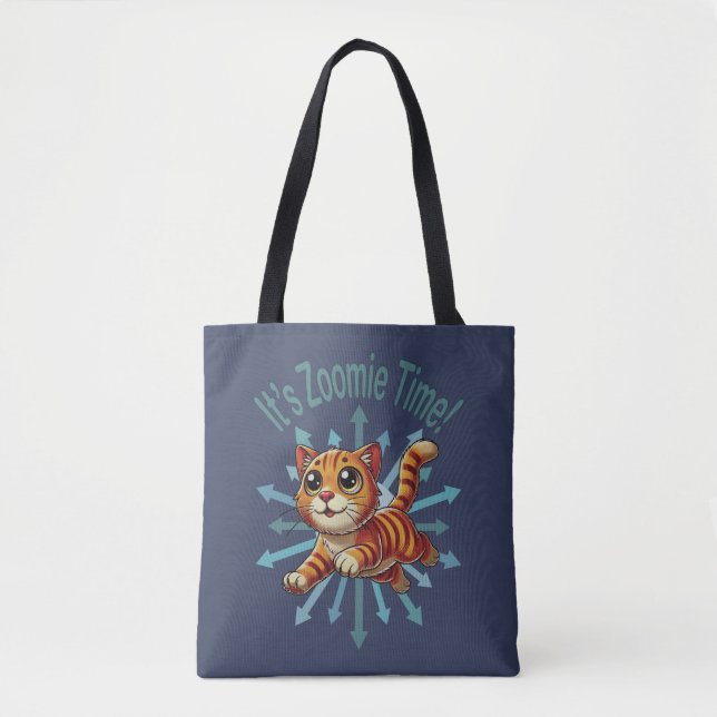 Es ist Zoomie Time Orange Tabby Cat Tasche (Vorderseite)