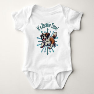Es ist Zoomie Time Saint Bernard Baby Strampler