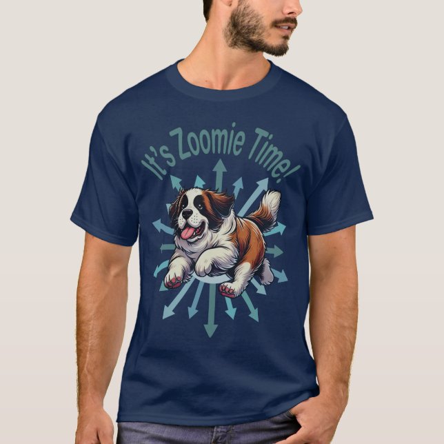 Es ist Zoomie Time Saint Bernard T-Shirt (Vorderseite)
