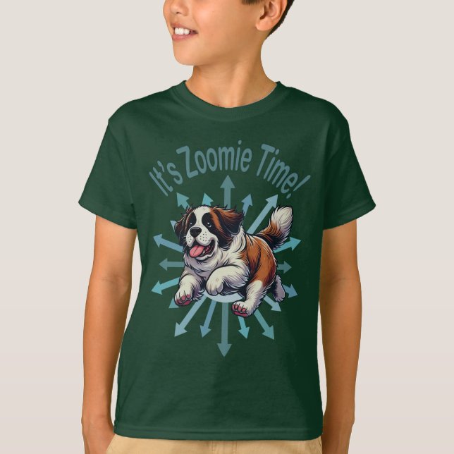 Es ist Zoomie Time Saint Bernard T-Shirt (Vorderseite)
