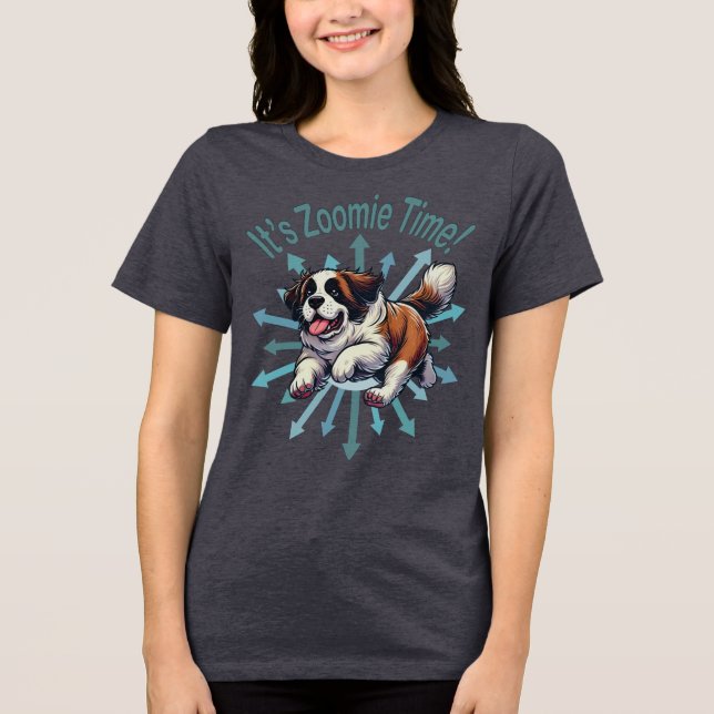 Es ist Zoomie Time Saint Bernard Tri-Blend Shirt (Vorderseite)