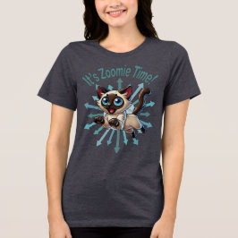 Es ist Zoomie Time Siamese Cat Tri-Blend Shirt