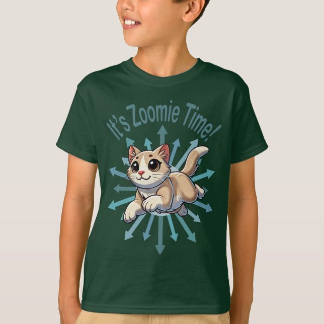 Es ist Zoomie Time Tan Bicolor Cat T-Shirt (Vorderseite)