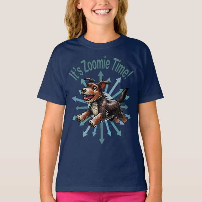 Es ist Zoomie Time Terrier Mutt T-Shirt (Vorderseite)