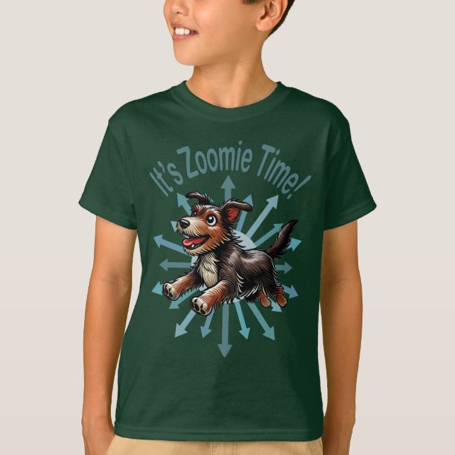 Es ist Zoomie Time Terrier Mutt T-Shirt (Vorderseite)