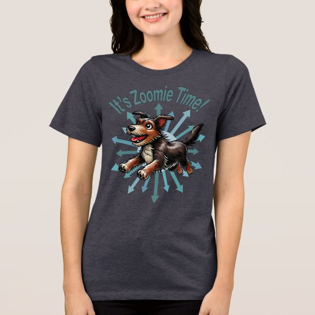 Es ist Zoomie Time Terrier Mutt Tri-Blend Shirt (Vorderseite)