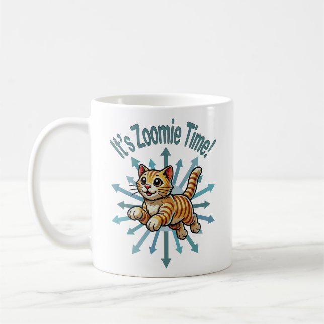 Es ist Zoomie Time Tiger Cat Kaffeetasse (Links)