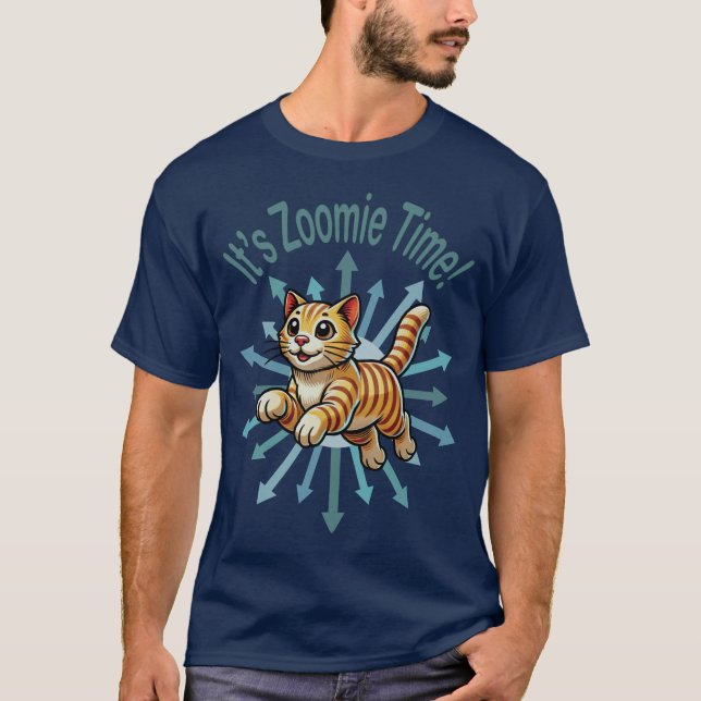Es ist Zoomie Time Tiger Cat T-Shirt (Vorderseite)