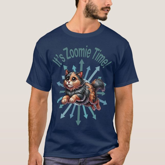 Es ist Zoomie Time Tortoise Muschel Cat T-Shirt (Vorderseite)