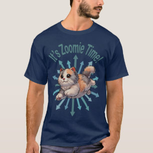 Es ist Zoomie Time Verdünnte Schildpatt Katze T-Shirt