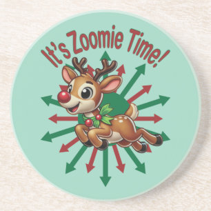 "Es ist Zoomie Time! Weihnachtsmann Getränkeuntersetzer
