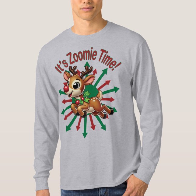 "Es ist Zoomie Time! Weihnachtsmann T-Shirt (Vorderseite)