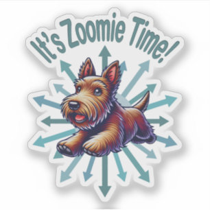 Es ist Zoomie Zeit Brauner Scotty Aufkleber
