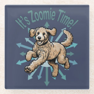 Es ist Zoomie Zeit Golden Doodle Glasuntersetzer