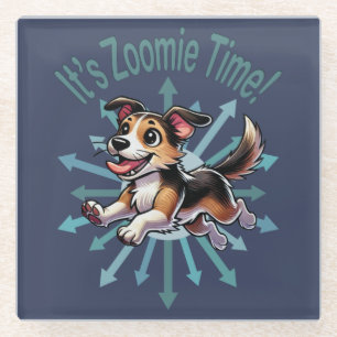 Es ist Zoomie-Zeit Mutt Glasuntersetzer