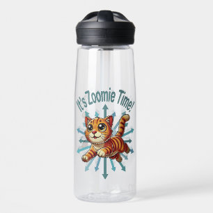 Es ist Zoomie-Zeit Orange Tabby-Katze Trinkflasche