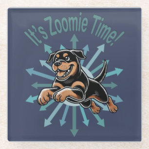 Es ist Zoomie Zeit Rottweiler Glasuntersetzer