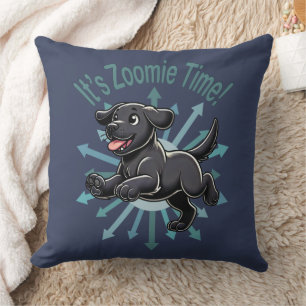 Es ist Zoomie Zeit Schwarz Labrador Kissen