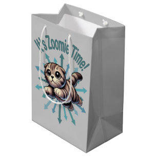 Es ist Zoomie Zeit Scottish Fold Katze Mittlere Geschenktüte