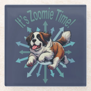 Es ist Zoomie Zeit St. Bernhard Glasuntersetzer