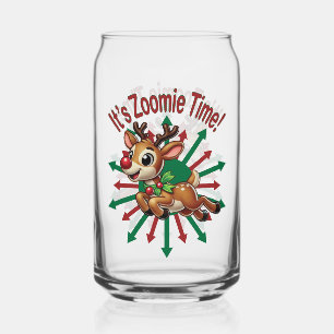 "Es ist Zoomie-Zeit! Weihnachts-Rentiere Dosenglas