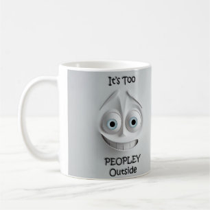 Es ist zu peopley draußen Sarkastisches Gesicht 3D Kaffeetasse